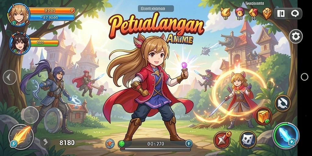 Tampilan menarik dari gameplay 8180 yang penuh aksi Anime.
