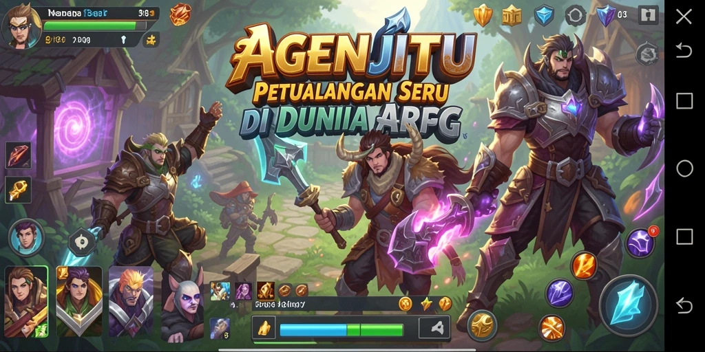 Gameplay seru AGENJITU dengan karakter dan monster epik.