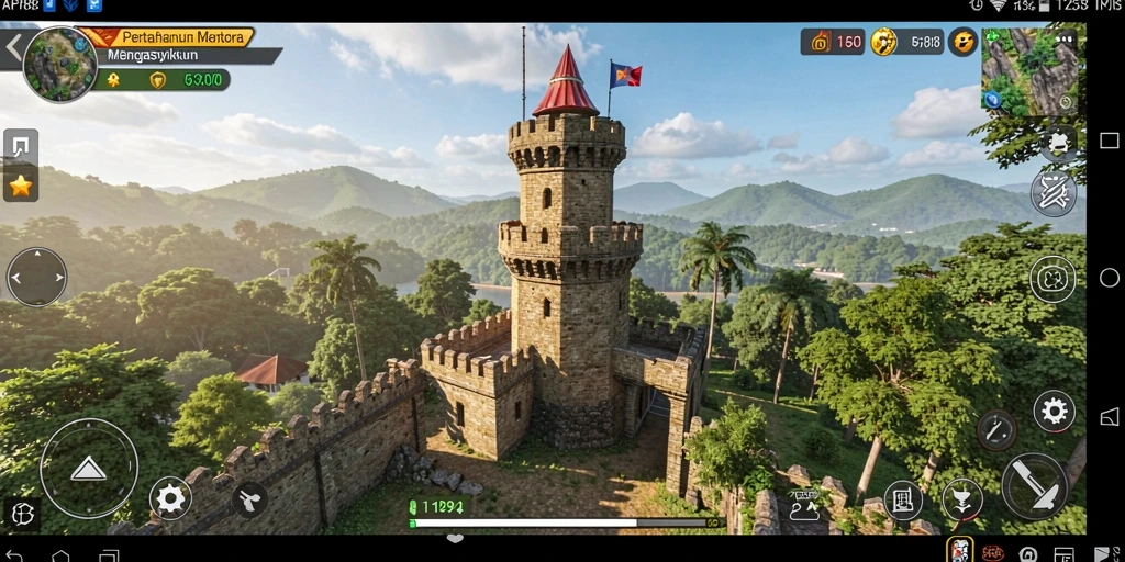 Tampilan mendebarkan dari gameplay Tower Defense di API88.