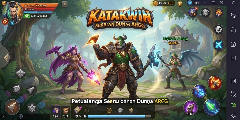 Tampilan gameplay KATAKWIN yang seru dan mendebarkan.