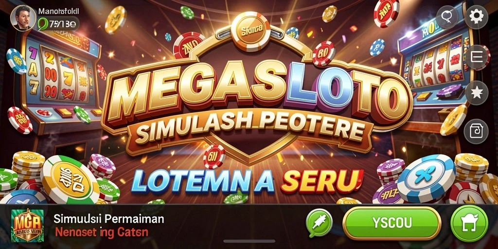 Tampilan utama MEGASLOTO dengan gameplay seru lotere.