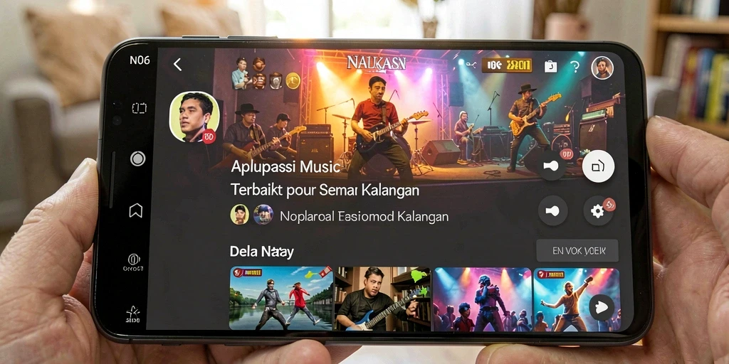Tampilan gameplay interaktif N06 dengan berbagai fitur musik.