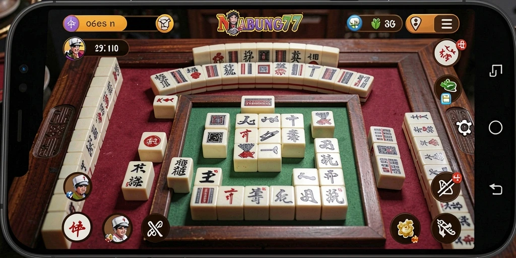 Screenshot utama NABUNG77 menunjukkan gameplay Mahjong yang seru dan interaktif.