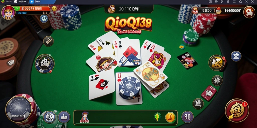 Screenshot OBOR138 menampilkan aksi seru permainan QiuQiu yang menantang.