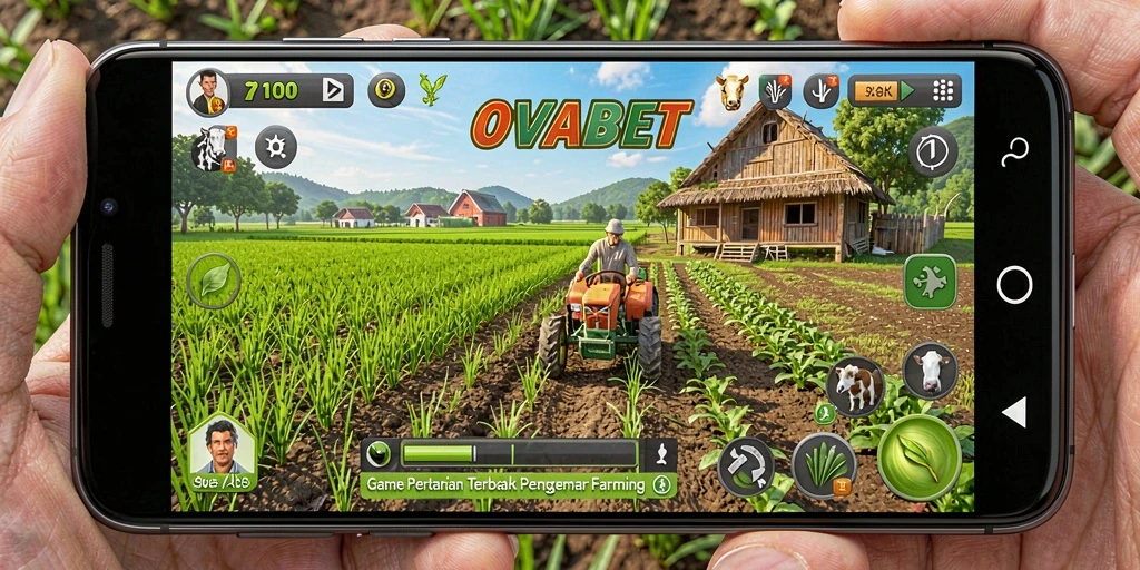 Screenshot gameplay OVABET dengan aktivitas pertanian yang menyenangkan.
