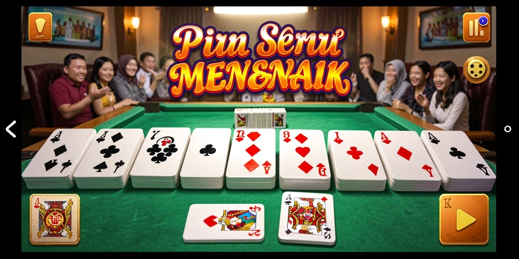 Tampilan gameplay seru dari RK55 yang menggambarkan kartu Domino.