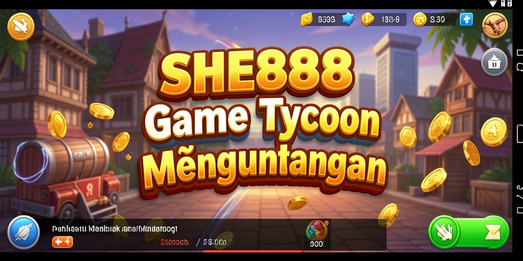 Gameplay SHE888 menampilkan aktivitas membangun bisnis yang menarik.