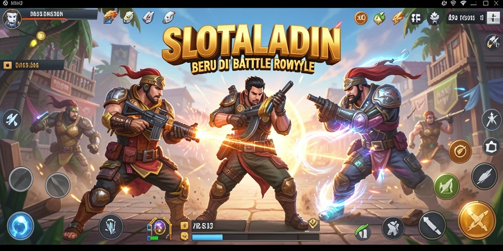 Gameplay mendebarkan dengan aksi Battle Royale di SLOTALADIN.