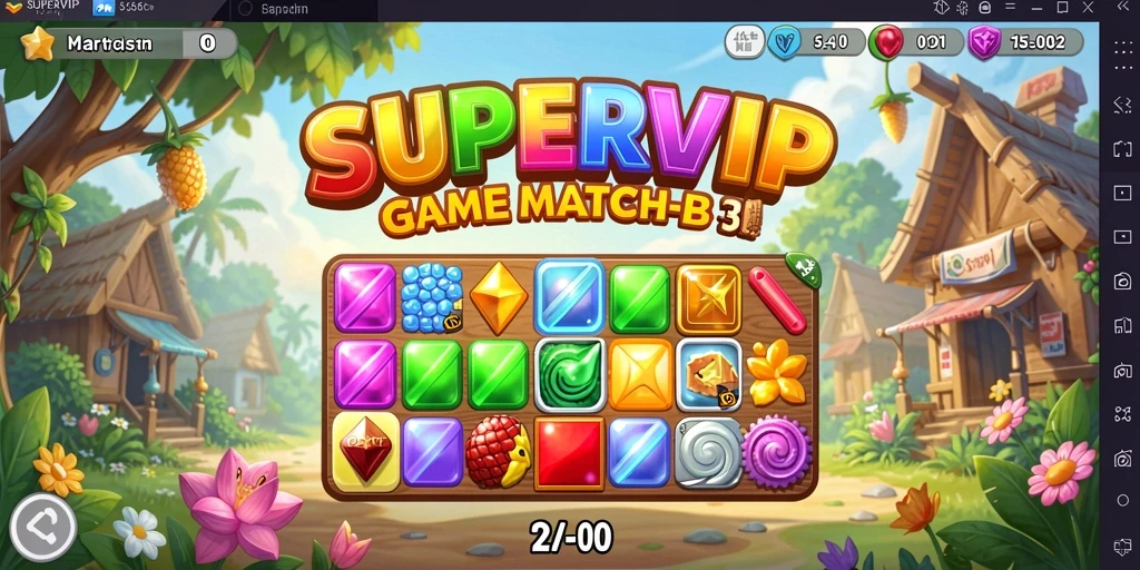 Tampilan gameplay menarik dari SUPERVIP dengan grafis cerah.